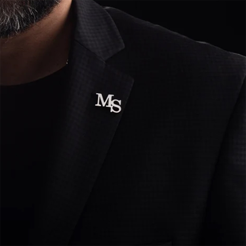 Men'S Grooming Set - Fashion Name Initials Customized Brooches Steel