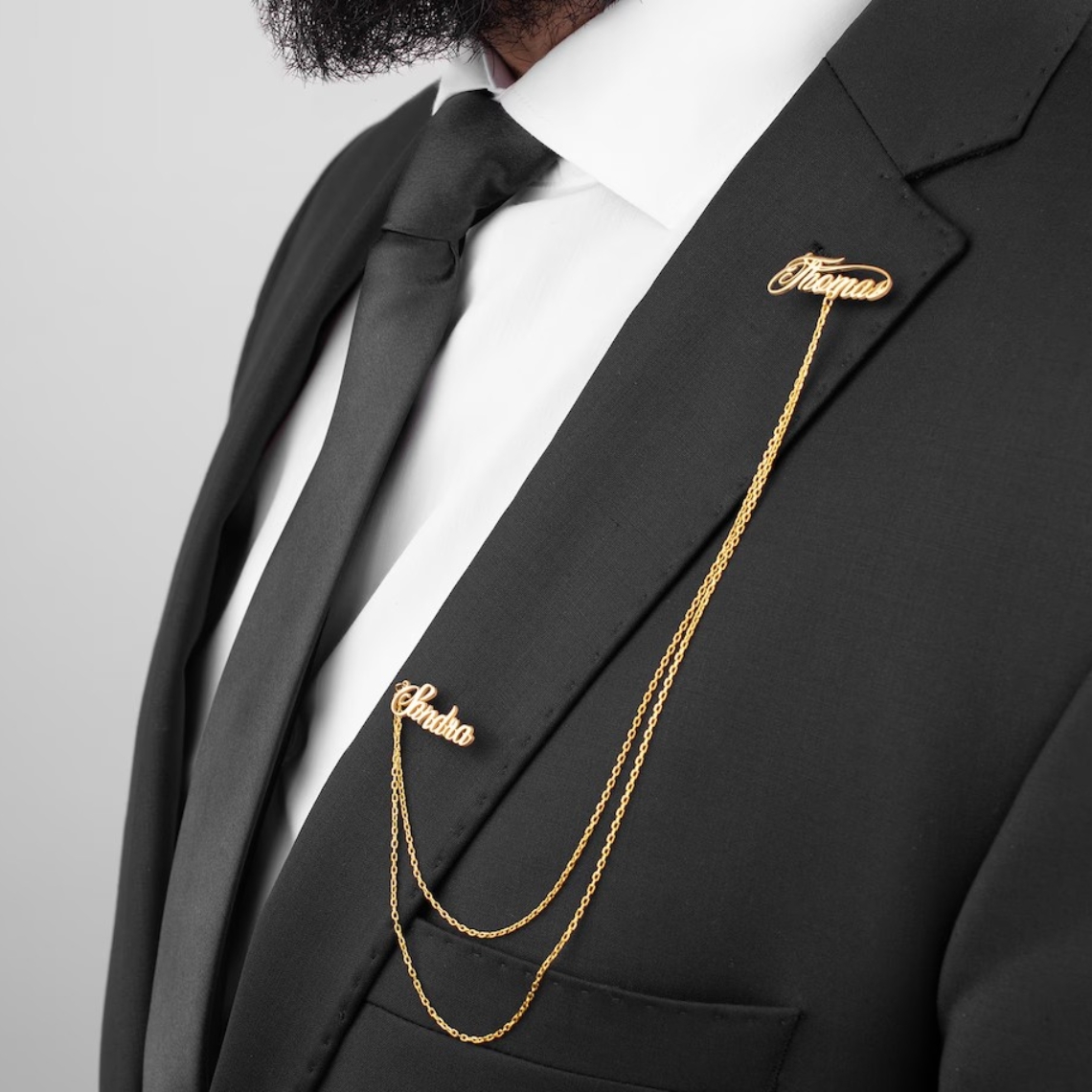 Custom Double Name Brooch Men  - Men'S Grooming Set avis et prix