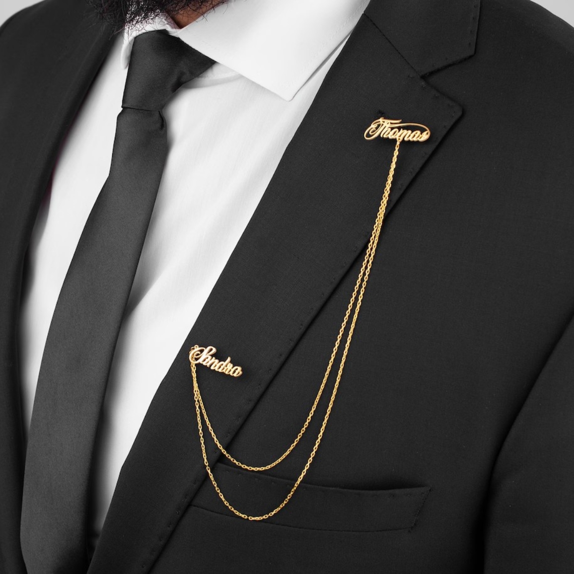 Custom Double Name Brooch Men  - Men'S Grooming Set avis et prix