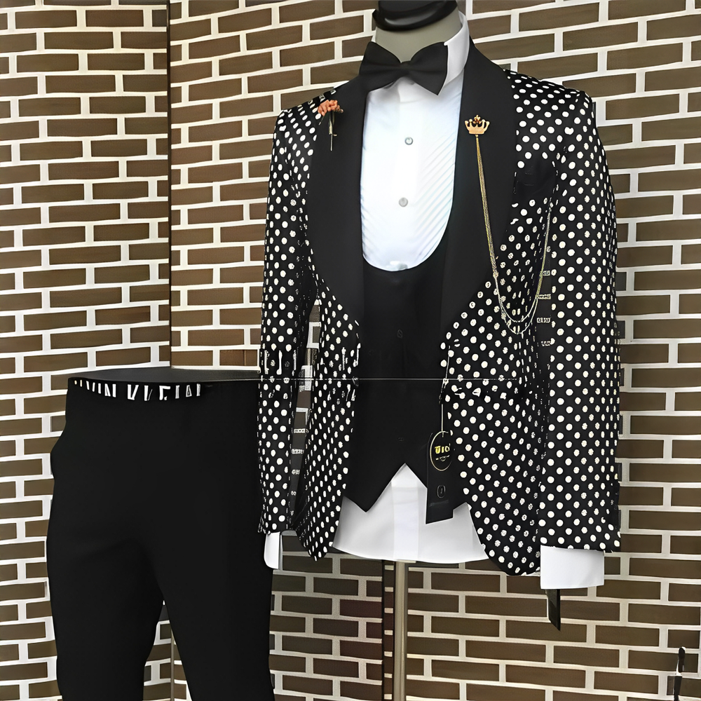 Spotted Men's Suit 3 Piece Set - Men'S Grooming Spot avis et prix