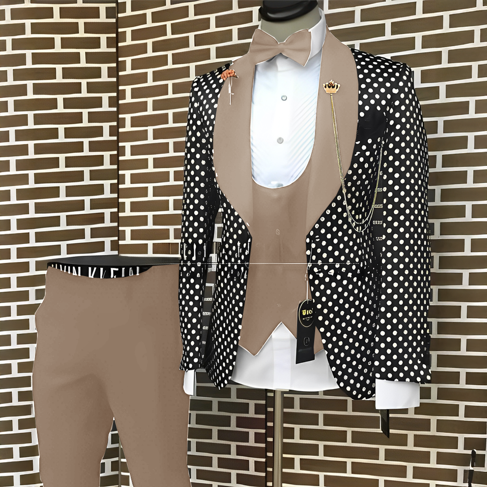 Spotted Men's Suit 3 Piece Set - Men'S Grooming Spot avis et prix