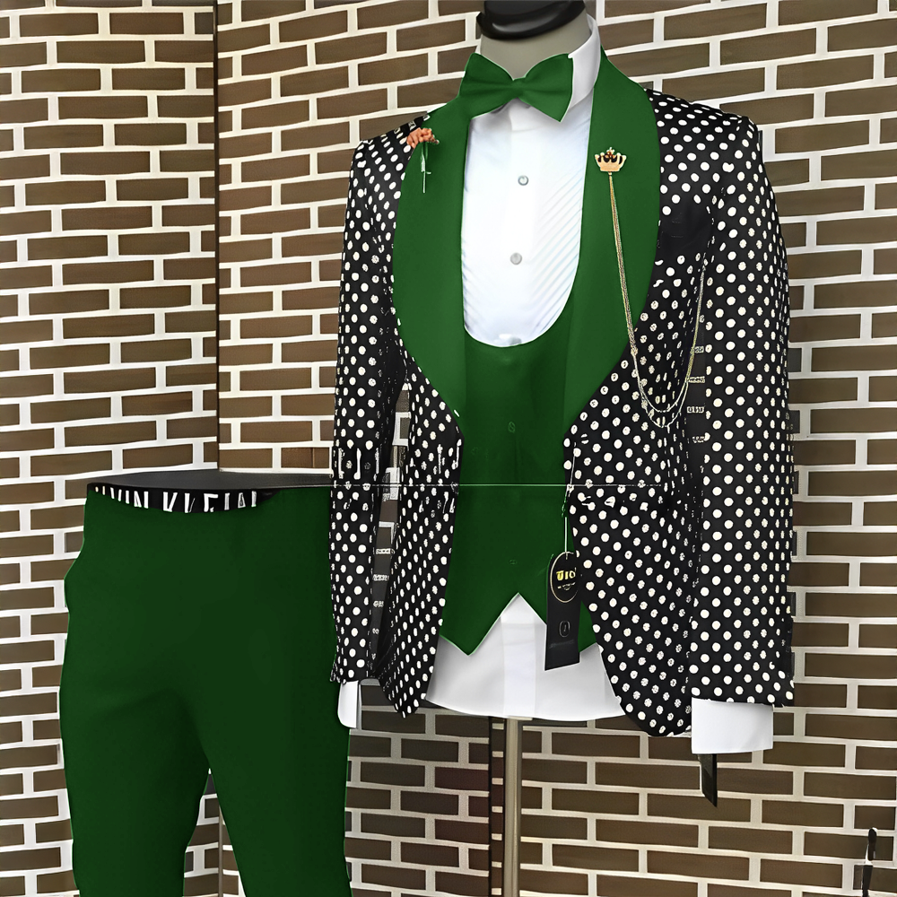 Spotted Men's Suit 3 Piece Set - Men'S Grooming Spot avis et prix